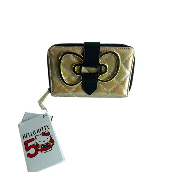 Hello Kitty 50th Anniversary Gold Wallet Loungefly New w/ Tags - Picture 3 of 9